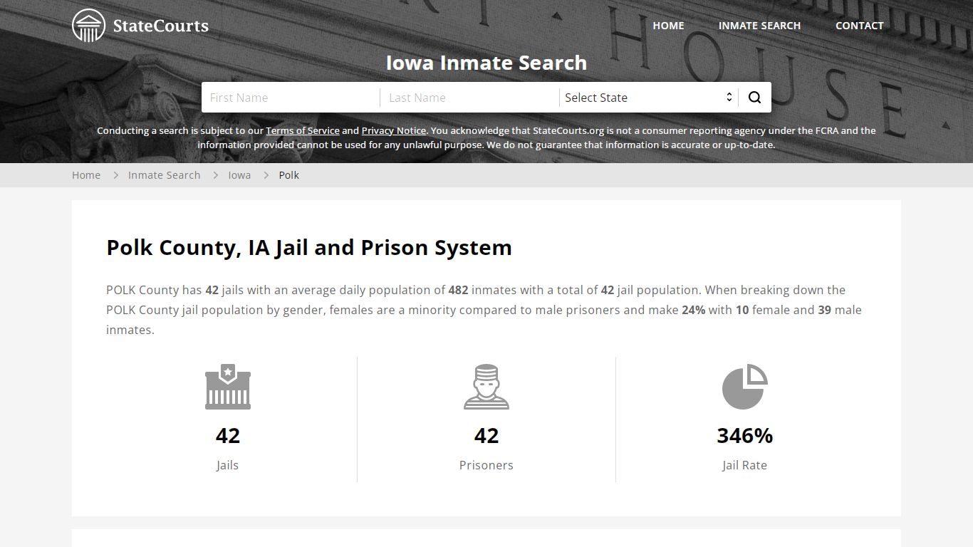 Polk County, IA Inmate Search - StateCourts