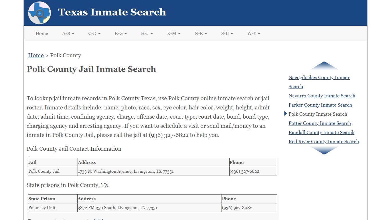 Polk County Jail Inmate Search