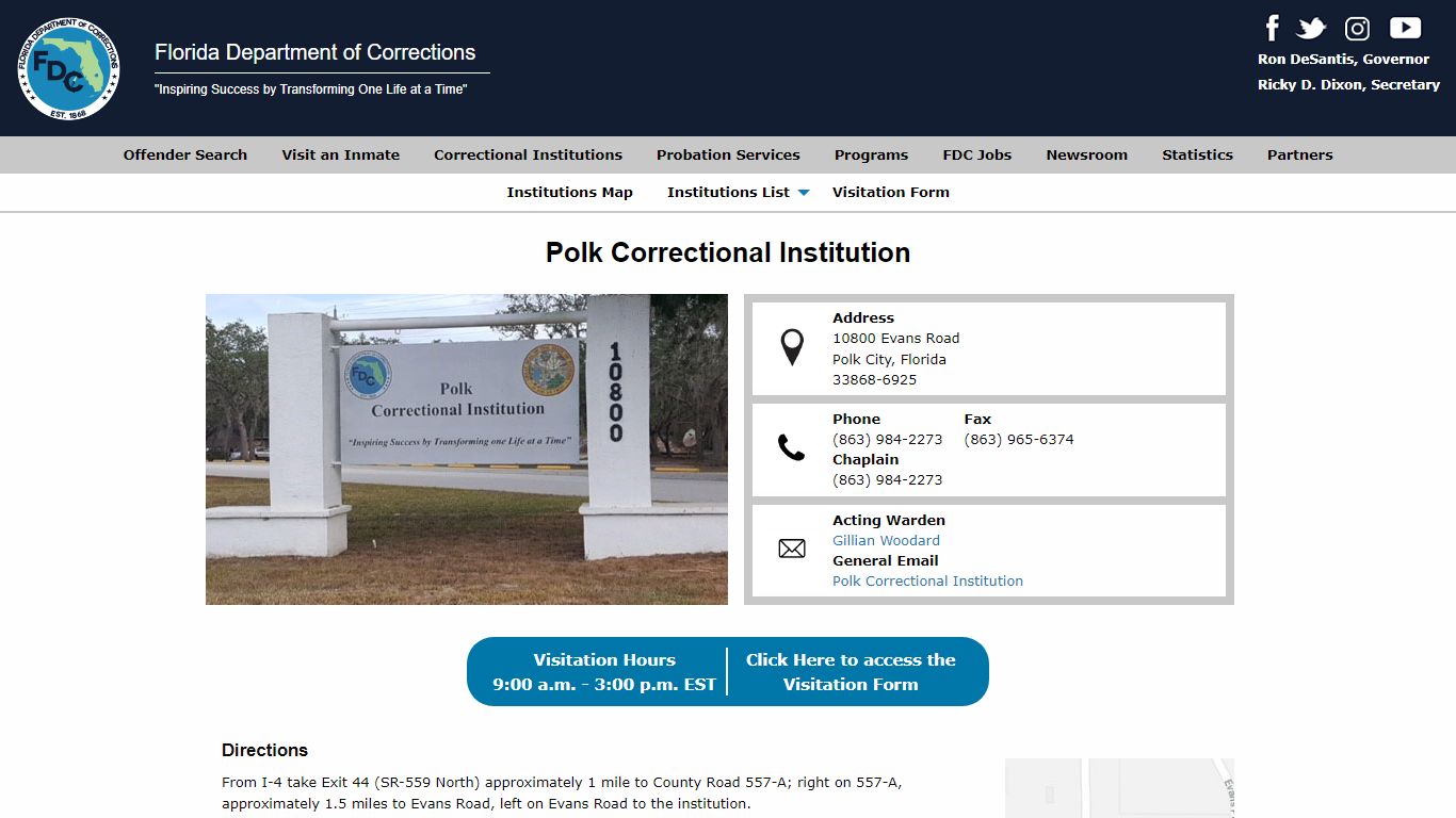 Polk Correctional Institution - Florida Department of ...